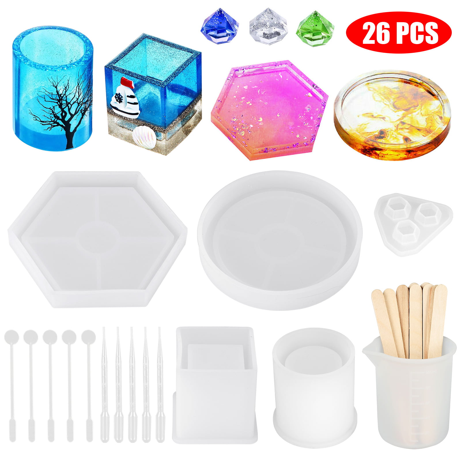 DIY Coaster Resin Casting Mold Silicone Making Epoxy Mould Craft DIY Clay Tool
