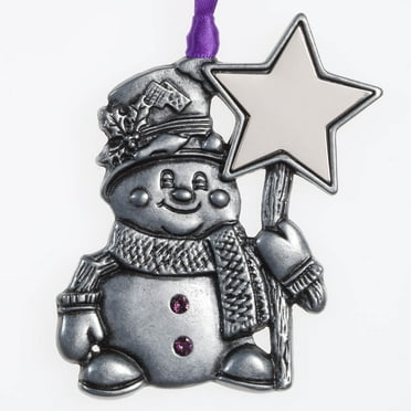 Pewter Birthstone Snowman Ornament