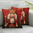 thumbnail image 3 of Creowell High-Quality Nutcracker Pillow Covers Soldier with Red Jacket Throw Pillows, Outdoor Pillowcase Cushion Case Decor for Home Sofa Couch Bed White, 3 of 5