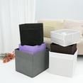 thumbnail image 6 of Unique Bargains Fabric Storage Cube Storage Bin Storage Basket Black 12*12*12in, 6 of 6