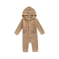 thumbnail image 1 of xiaxaixu Baby Hooded Romper, Combinaison Chaude à Manches Longues avec Bouton vers le Bas, 1 of 9