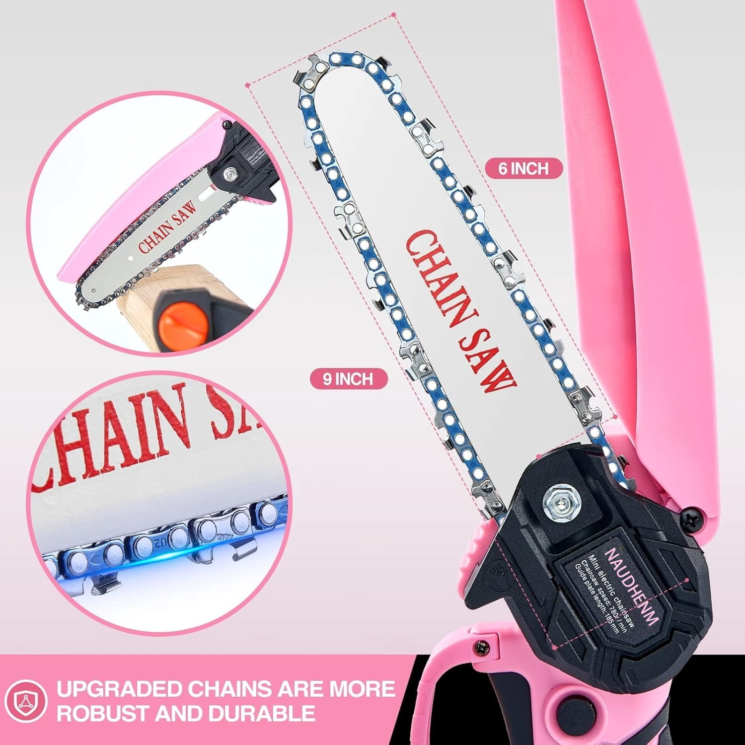 6" Mini Chainsaw with 2 Batteries 2 Chains, 6-Inch Cordless Handheld Chain Saw for Wood Cutting Tree Trimming