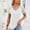 White(New), variant on PNTUTB Women's Fashion Solid Color V Neck Short Sleeve Shoulder Cutout Casual Loose Pullover Tops
