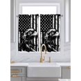thumbnail image 2 of Tier Curtains 45 Inches Long, American Flag Window Treatment Curtain Drapes, Black US Flag Eagle Small Curtain Drapes for Bathroom Laundry Room, 27.5"x45", 2 Panels, 2 of 7