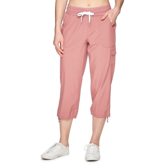 Prolriy Womens Capris for Summer Active Women's Relaxed Lightweight Woven Cargo Capri Pant Capri Pants for Women Red M