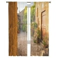 thumbnail image 2 of Small Alley In The Tuscan Village Chiffon Sheer Curtains for Living Room Bedroom ration Window Voiles Tulle Curtain, 2 of 7
