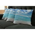 thumbnail image 5 of Ambesonne Summer Throw Pillow Cover 4 Pack, Exotic Beach Vivid Sky, 20", Sky Blue Aqua, 5 of 5