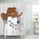 thumbnail image 1 of Cortina de ducha ABPHQTO Perro retro con sombrero de vaquero 152x180 cm, 1 of 2