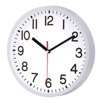 9 Inch Silver Round Wall Clock，Silent Non Ticking Clock Battery Operated Easy to Read,for Home/Kitchen/Office/Classroom/School Clocks