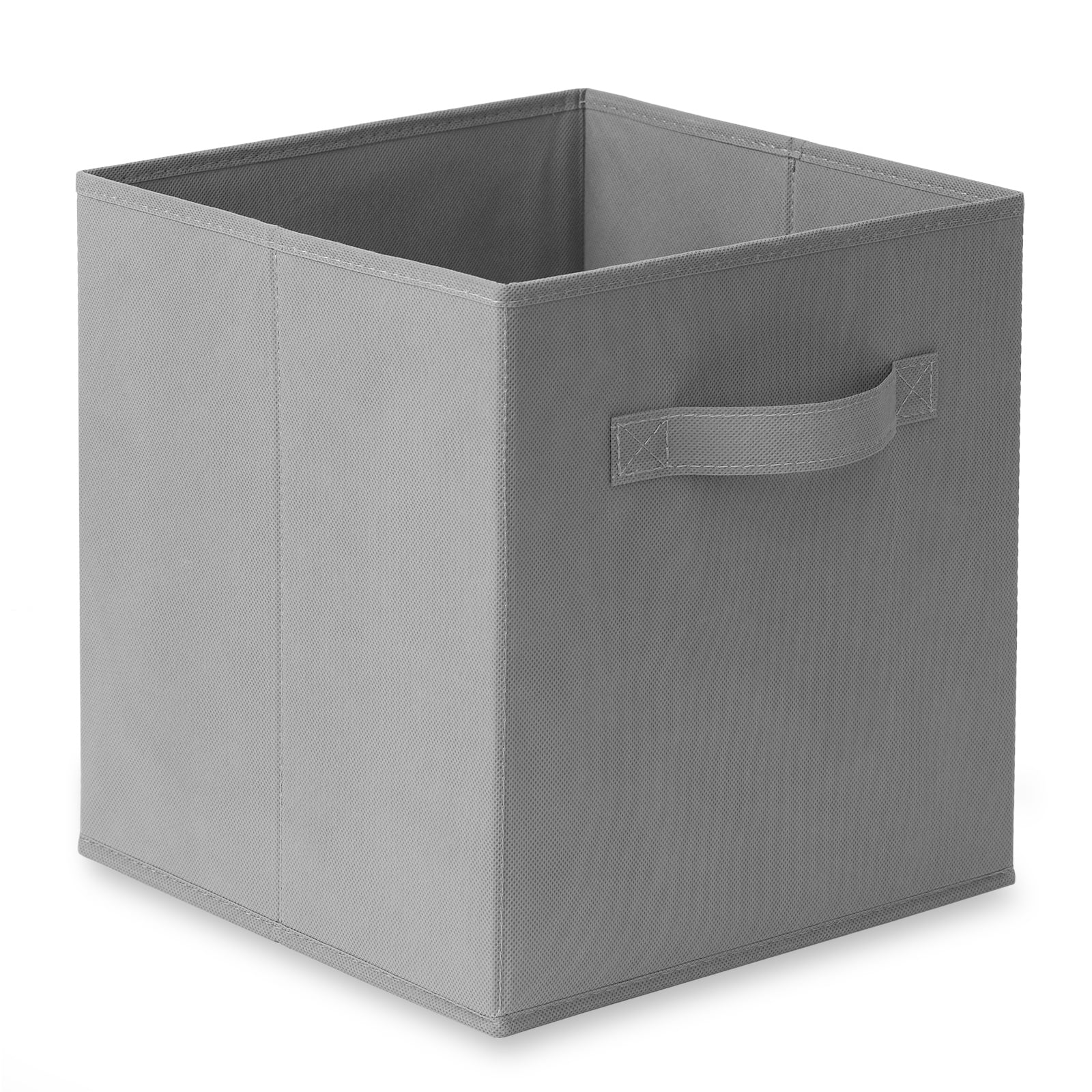 Casafield Set of 6 Fabric Storage Cube Bins, Gray - 11" Collapsible Foldable Cloth Baskets for Shelves and Cubby Organizers