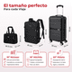 thumbnail image 5 of Juego De Maletas Compass Chicago Negro De 20", Backpack Y Neceser Con Candado TSA Y 8 Ruedas 360°, 5 of 6
