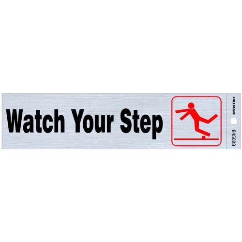 HILLMAN FASTENER - Sign,2x8 'Watch Your Step' - Walmart.com - Walmart.com