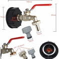 thumbnail image 2 of Adaptador de grifo para tanque IBC de 1/2", grifo de conexión rápida para tanque de agua de jardín de rosca gruesa para mangueras de 1/2" y 3/4", válvulas de repuesto de latón, 2 of 5
