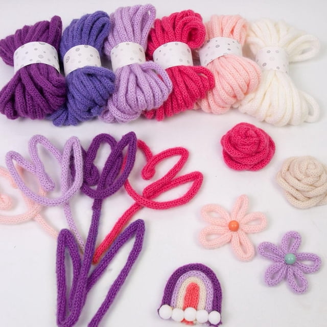 6 piezas de hilo de tejer hilo voluminoso regalo para principiantes coloridos kindergarten decoración para el hogar proyectos de ganchillo elásticos A