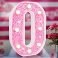 thumbnail image 1 of Lámpara Elnsivo LED con purpurina rosa con letras, funciona con pilas, 1 of 6