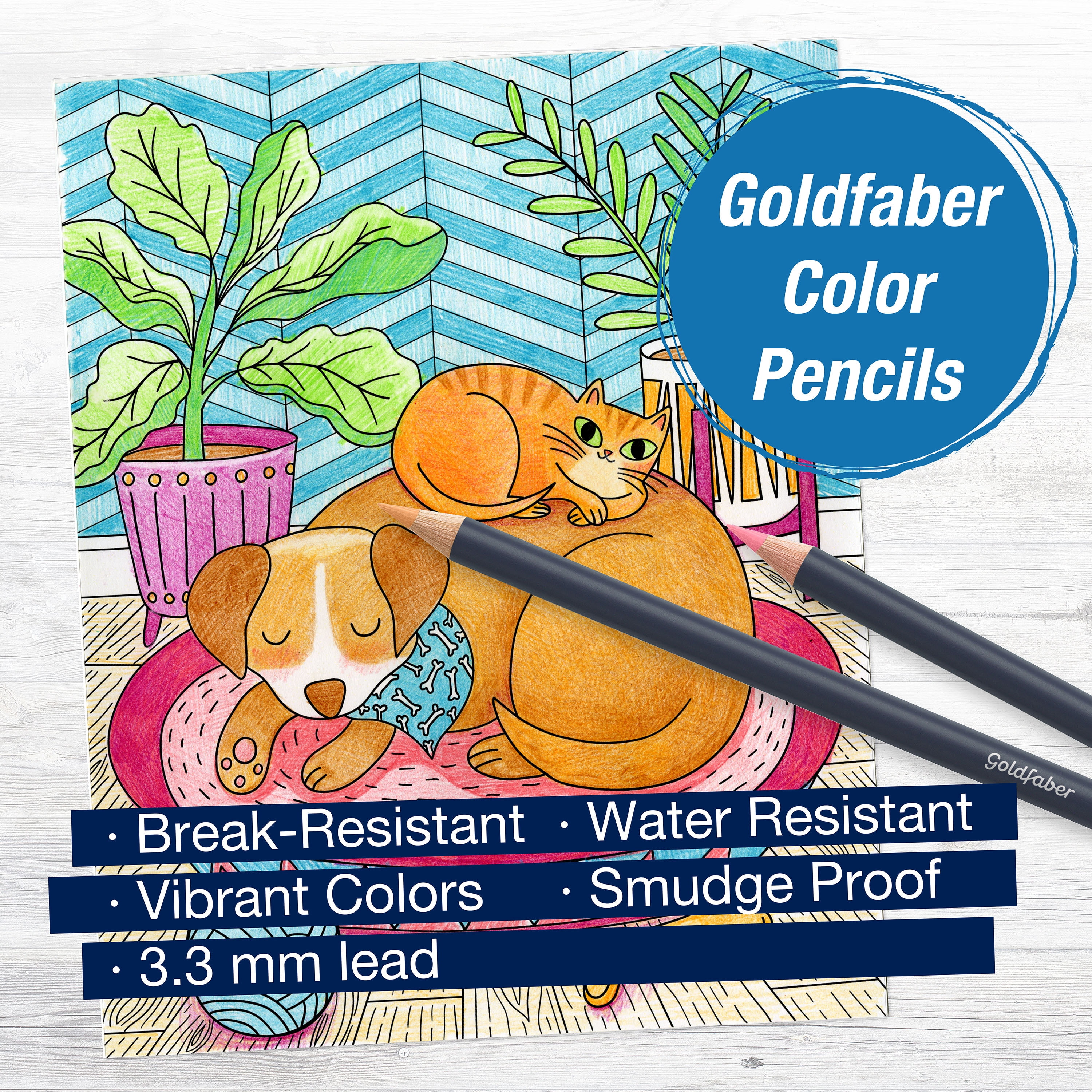 Faber-Castell Color by Number Wall Art Pet Parents, Adult Art Kit with Premium Color Pencils, Unisex
