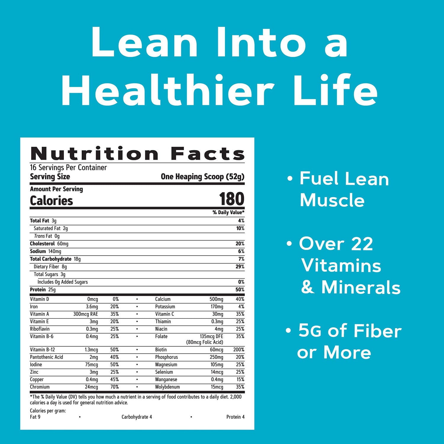 GNC Lean Shake 25 Meal Replacement Powder, Banana, 25g Protein, High Fiber, Keto Friendly, Weight Management, 16 Servings
