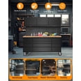 thumbnail image 3 of Garvee 72" Workbench Tool Chest, Large Rolling Work Bench with 15 Drawers and 3 Top Cabinets for Garage, Warehouse, Repair Shop, Black, 3 of 8