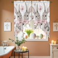 thumbnail image 6 of Easter Rabbits Swag Valance Curtains Pink Flower Bow Rod Pocket Swag Curtains Small Window Treatments for Kitchen Bathroom Bedroom 28" W x 36" L, 2 Panels, 6 of 9