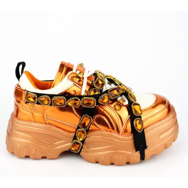 Tenis Sneakers Casual para Dama Hanna MX Chunk Fever Gold