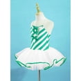 thumbnail image 5 of TTAO Girls Candy Cane Bowknot Ballet Tutu Dress Figure Ice Skating Leotard Dress Mrs Santa Christmas Clothes Green 8, 5 of 7