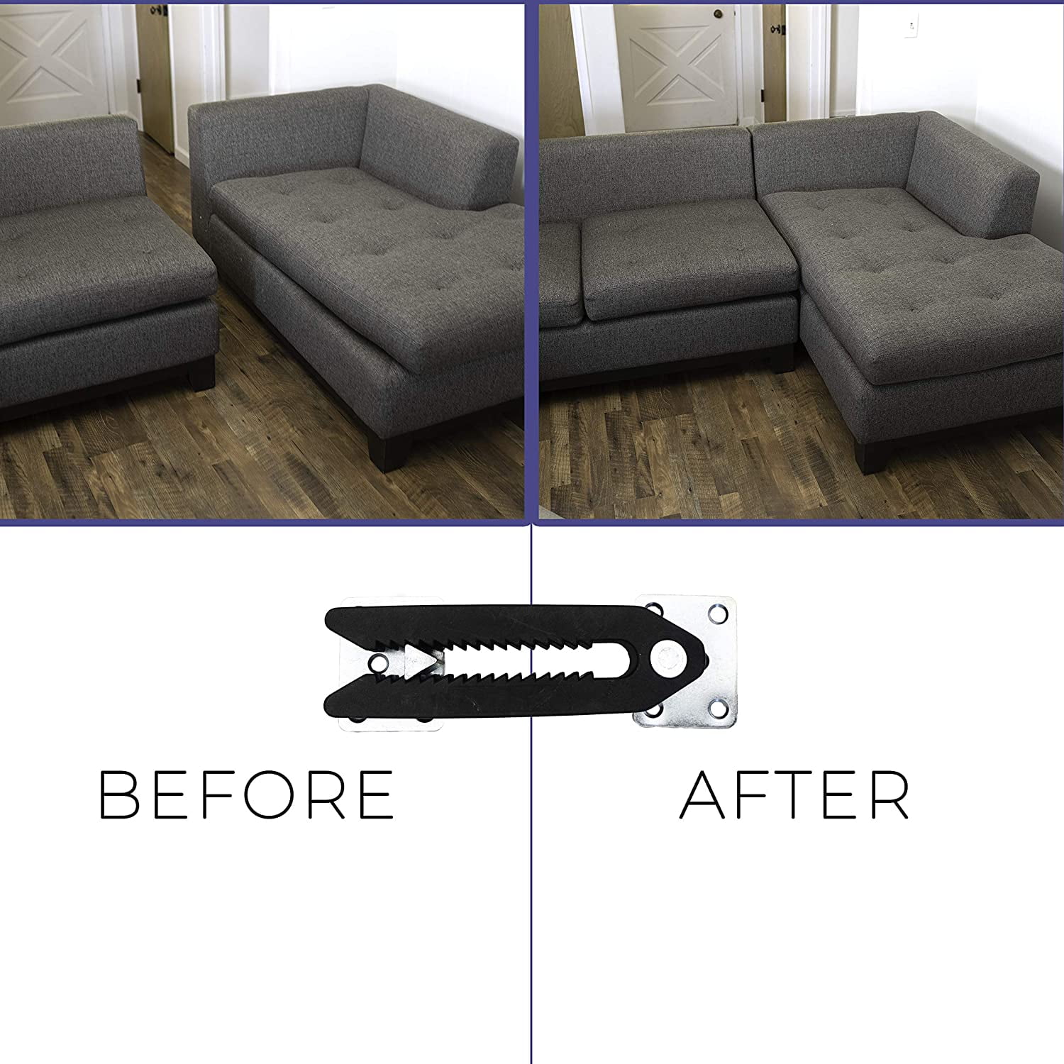 Couch Clamp Steel Non-Slip Sectional Connectors for Sliding Sofas