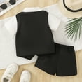 thumbnail image 4 of Povozer Boys Summer Bow Tie Set Toddler Suits for Boy formal Wear Gentleman Outfits for Baby Summer Shorts Set 6M 9M 12M 18M 2Y for 2-3 Years,Black, 4 of 7