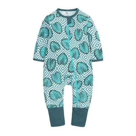 

TUOBARR Newborn Baby Boys Girls Long-sleeve Cartoon Romper Jumpsuit Clothes Outfits Blue (3M-3T)