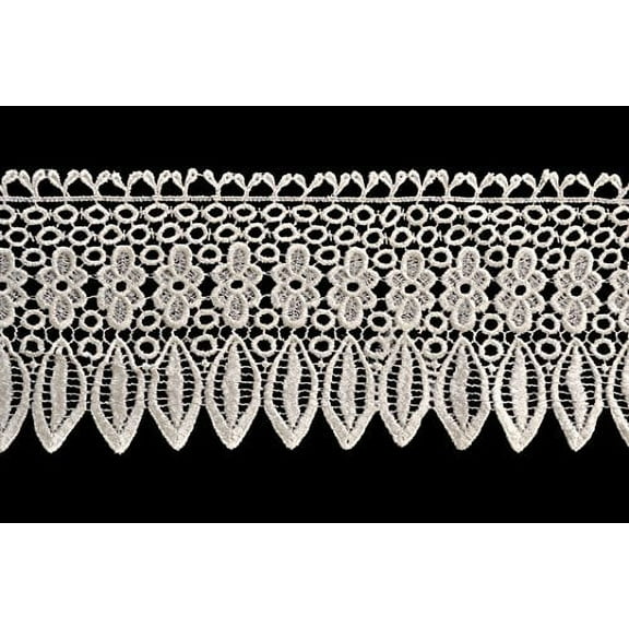 Altotux 5.5" White Ivory Venice Vintage Victorian Floral Lace Trim Sold By Yard (Ivory)