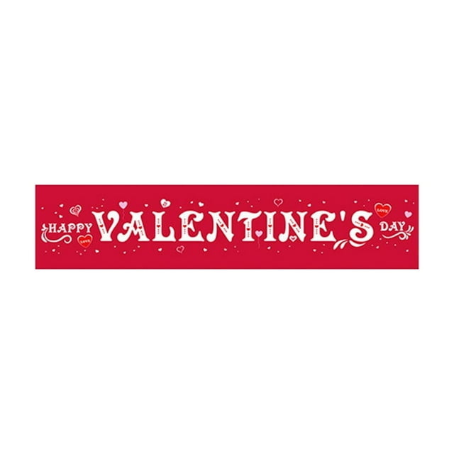 Huanglei Valentine's Day Decorative Banner Heartfelt Celebration Party Sign For Home (200x45cm)