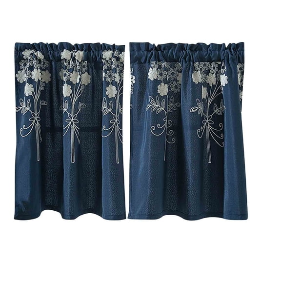 Small Short Windows -style Decorative Curtains Bedroom With Embroidered Semi-curtains For Light-blocking Small Window Door Curtains,11.57x17.72in