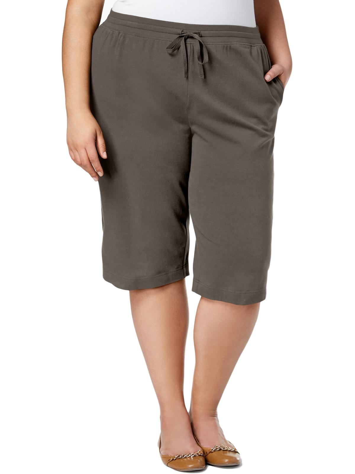 Karen Scott Sports Womens Plus Fitness Yoga Capri Pants