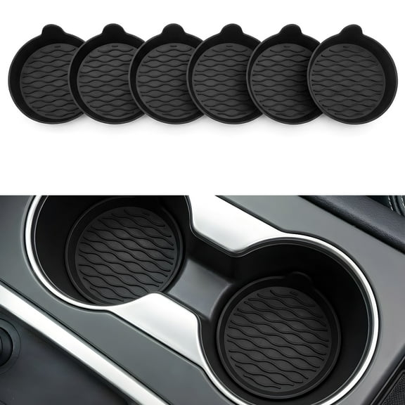 DFCar Cup Holder Coasters  Silicone 6 Pack