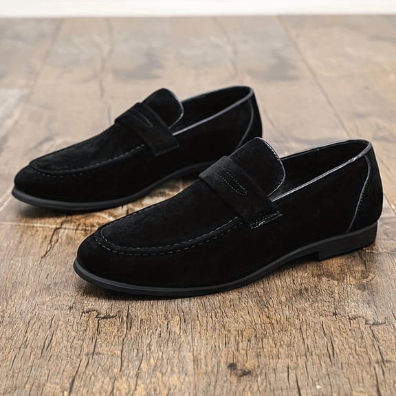 Men'S All-Season New Low-Top Flat British Style Loafers , Faux, Round Toe, Large Sizes | Fashion Business Retro Casual Slip-On Shoes