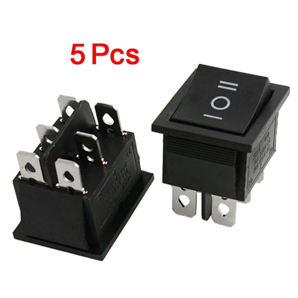 5Pcs SPDT 3 Pins Position ON/Off/ON Toggle Rocker Switch AC 15A/125V 20A/250V