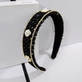 thumbnail image 2 of Diadema ancha con perlas y diamantes de imitación para mujer, 2 of 8
