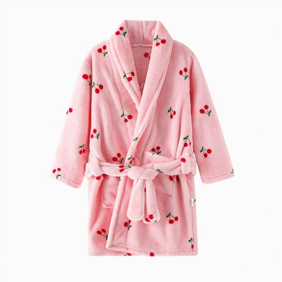 TOWED22 Kid Fleece Hooded Robes Girls Bathrobes Boys Soft Plush Sleepwear Toddler Fuzzy Pajamas(Hot Pink,8-9 Y)