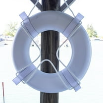 Vinyl Coated Foam Life Ring with White Grab Lines, White (24")
