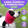 thumbnail image 2 of Happy Hoodie The Original Dog & Cat Calming Band for Anxiety Relief, Noise Protection, Grooming, Thunder, Fireworks, XL Purple, Since 2008, 2 of 9
