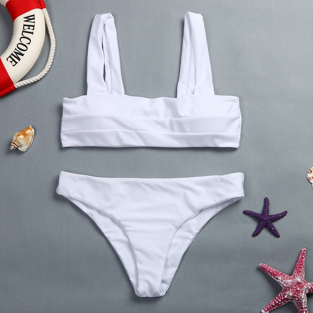 wide strap bandeau bikini