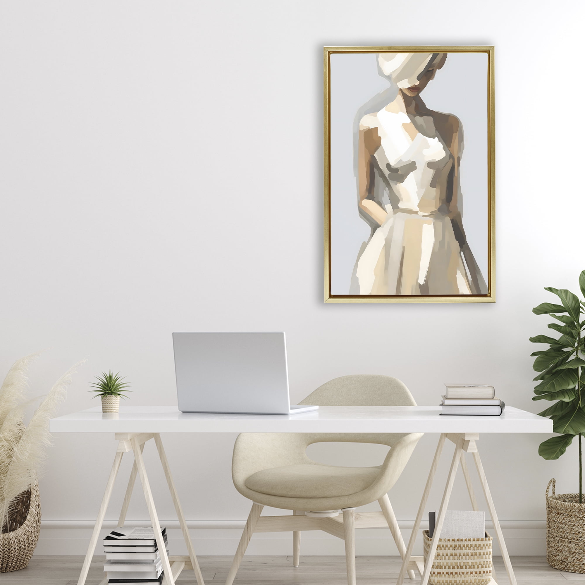 Stupell Industries Sophistication of the Muse Gold Framed Floater Canvas Wall Art, design by Creative Studio