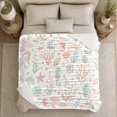 thumbnail image 4 of Pastel Seahorses With Shells And Coral Branches, Soft Flannel Blanket with Pastel Coastal Watercolor Print, Housewarming Gift and Home Decor for Bedroom and Living Room, 4 of 7