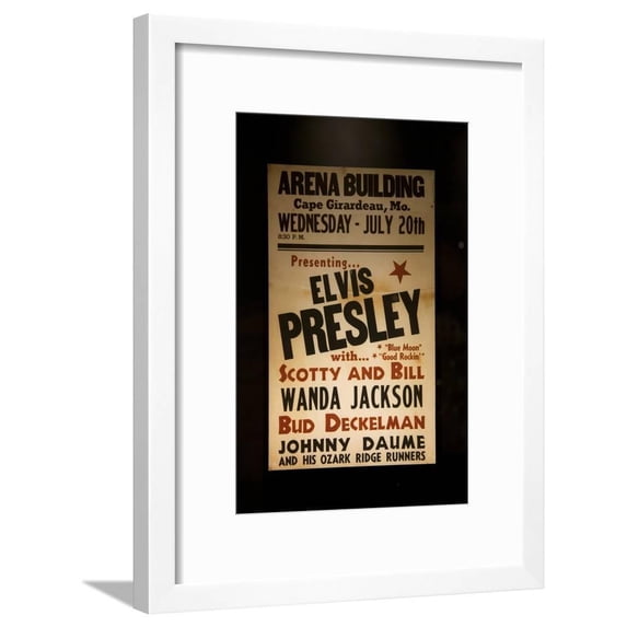 1955 Elvis Presley Concert Poster, Framed Art Print Wall Art Sold by Art.Com