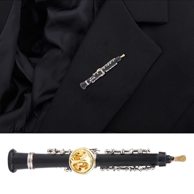 Broche De Forma De Oboe De Bakelita, Pin De Instrumento Musical Seguro Y Especial Decoración De Ropa Atractiva Y Delicada Con Caja De Almacenamiento