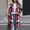 Hot Pink, variant on Women's Plaid Long Coat Open Front Lapel Collar Casual Winter Warm Outerwear with Pockets Button Down Full Length Jacket