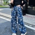 thumbnail image 5 of WRKEKC Girls Flare Pants Paper Pattern Print Wide Leg Denim Long Pants for Big Girls 5-16 Years Fashion Casual Comfortable Wear, 5 of 6