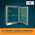 thumbnail image 5 of Window Well Supply Egress Window Well Kit - Complete Basement Egress Window Kit - Includes Argon-Filled Basement Window, Window Well, Egress Ladder, Window Well Cover - Stoneview, 55"L x 36"W x 48"D, 5 of 6