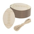 thumbnail image 5 of QccHieUs 20 Pieces Wood Football Cutouts Wood Discs Slices Hanging Ornaments with Twines, 5 of 9
