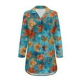 thumbnail image 3 of Yuyamidu Maple Leaves Button Up Nightgowns Size XL Thanksgiving Long Night Shirts for Women Sleepwear Soft Postpartum Pajamas Dress Fall Long Sleeve Nightdress, 3 of 7
