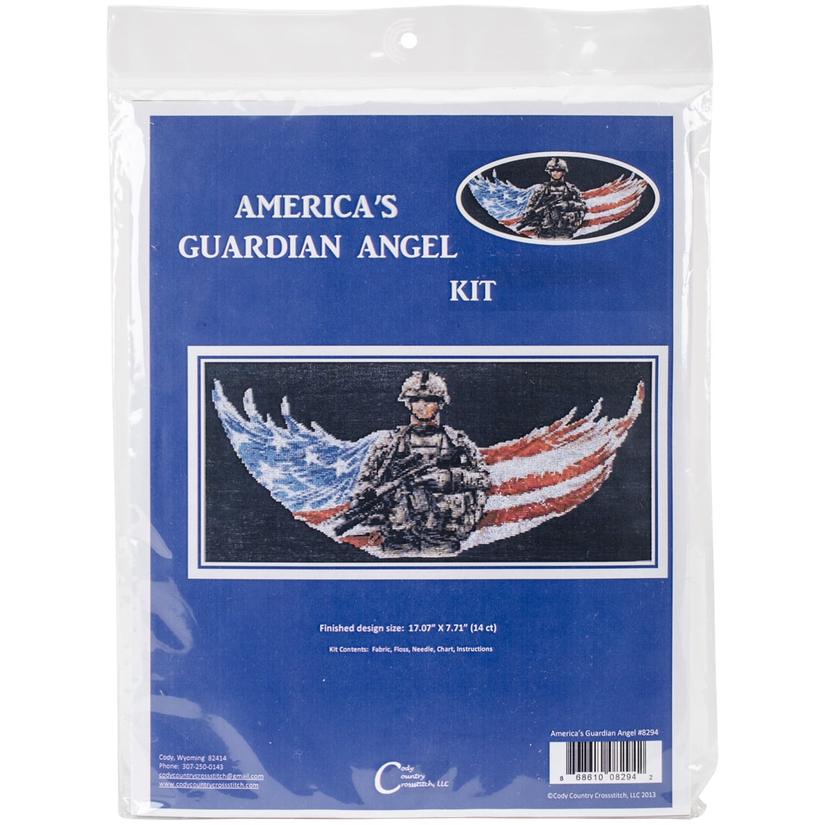 America's Guardian Angel Counted Cross Stitch Kit, 17.6" x 8.2", 14